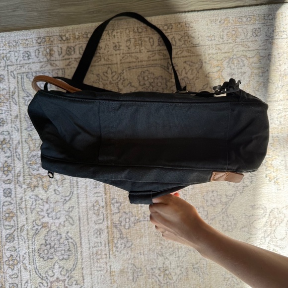 Fjällräven Kånken Backpack – Black with Brown Leather Straps - Picture 5 of 8